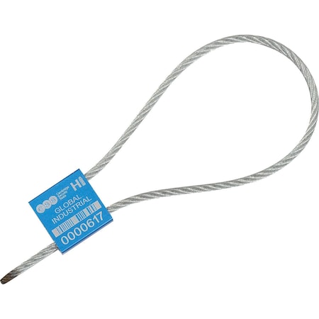 Global Industrial Metal Cable Seal, 1/8x12L, Blue, 50PK 670490BL